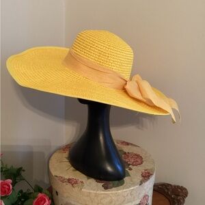 Kentucky Derby Large Brim Yellow Sun Hat